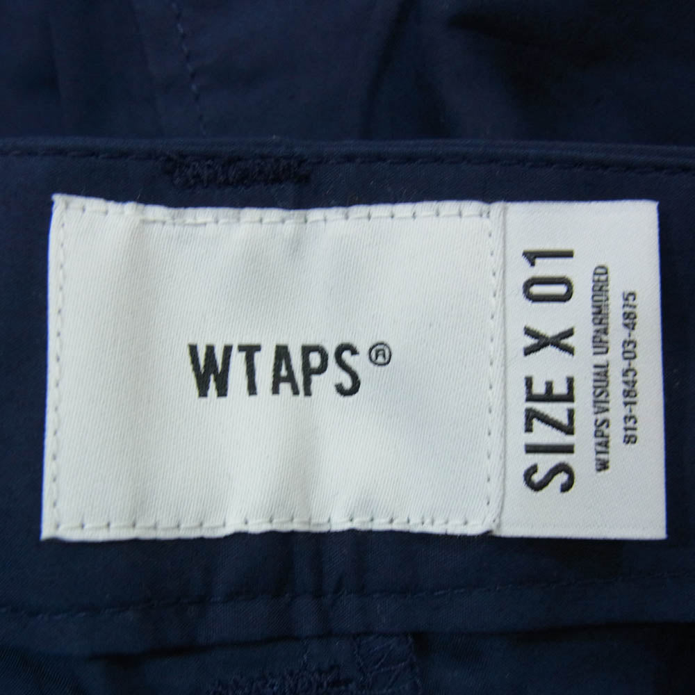 WTAPS ダブルタップス 24SS 241TQDT-PTM03 LEZ HUNTS TROUSERS CTPL WEATHER COOLMAX ウェザー クールマックス タックパンツ ネイビー系 X01【美品】【中古】