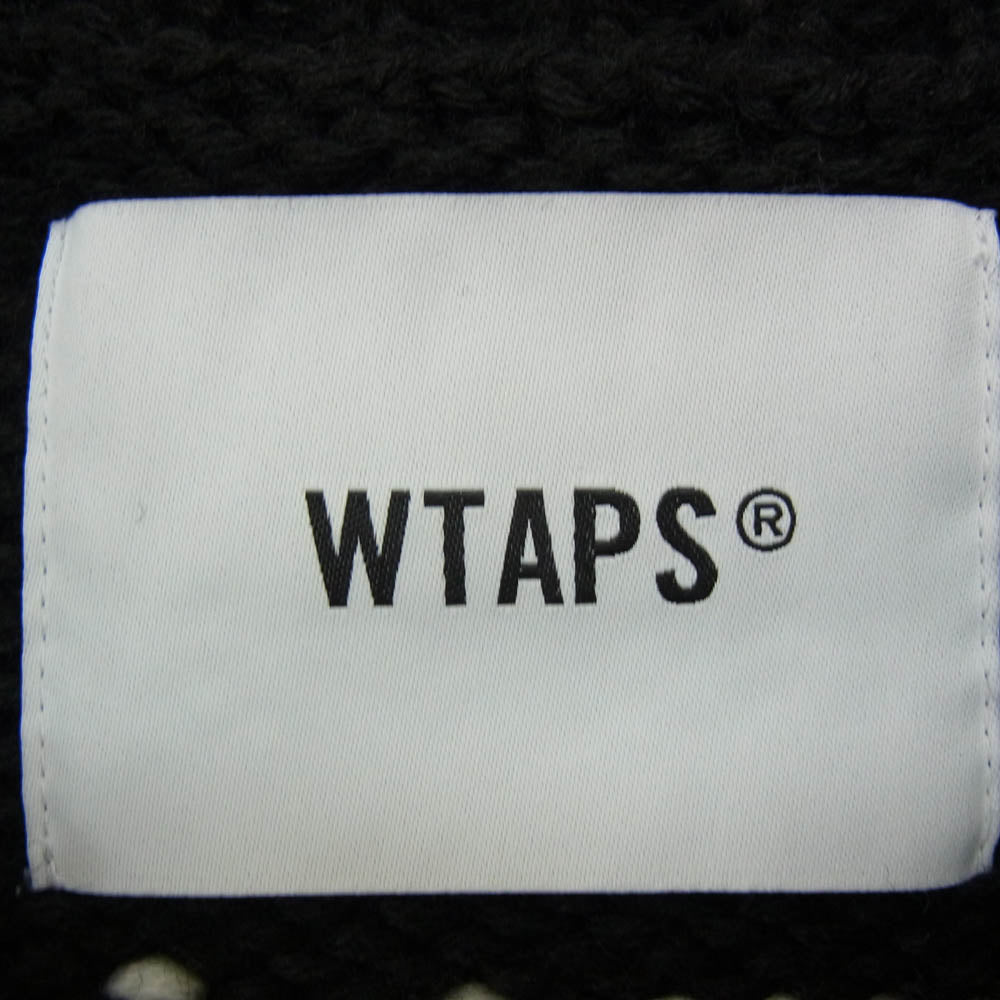 WTAPS ダブルタップス 24AW 242MADT-KNM05 INGREDIENT SWEATER POLY バックデザイン ローゲージ クルーネック ニットセーター ブラック系 2【極上美品】【中古】