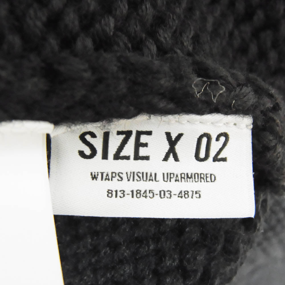 WTAPS ダブルタップス 24AW 242MADT-KNM05 INGREDIENT SWEATER POLY バックデザイン ローゲージ クルーネック ニットセーター ブラック系 2【極上美品】【中古】