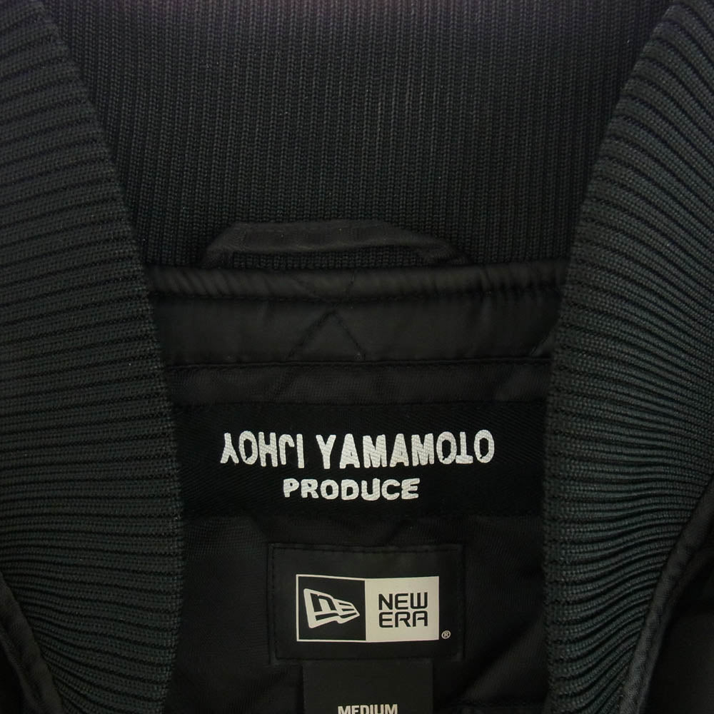 Yohji Yamamoto ヨウジヤマモト 17AW HK-Y30-601 NEW ERA Varsity Jacket ニューエラ 犬散歩バックプリント ロゴ刺繍 バーシティー ジャケット スタジャン ブラック系 M【中古】