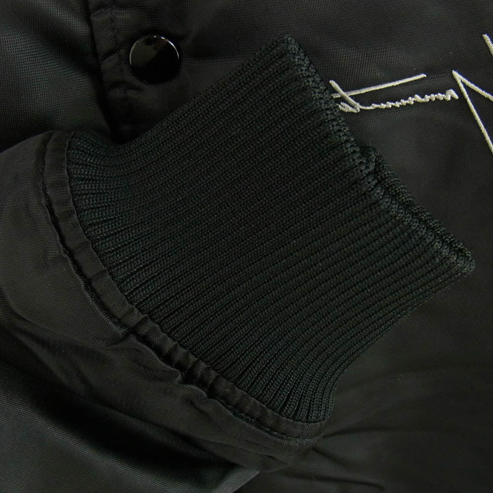 Yohji Yamamoto ヨウジヤマモト 17AW HK-Y30-601 NEW ERA Varsity Jacket ニューエラ 犬散歩バックプリント ロゴ刺繍 バーシティー ジャケット スタジャン ブラック系 M【中古】
