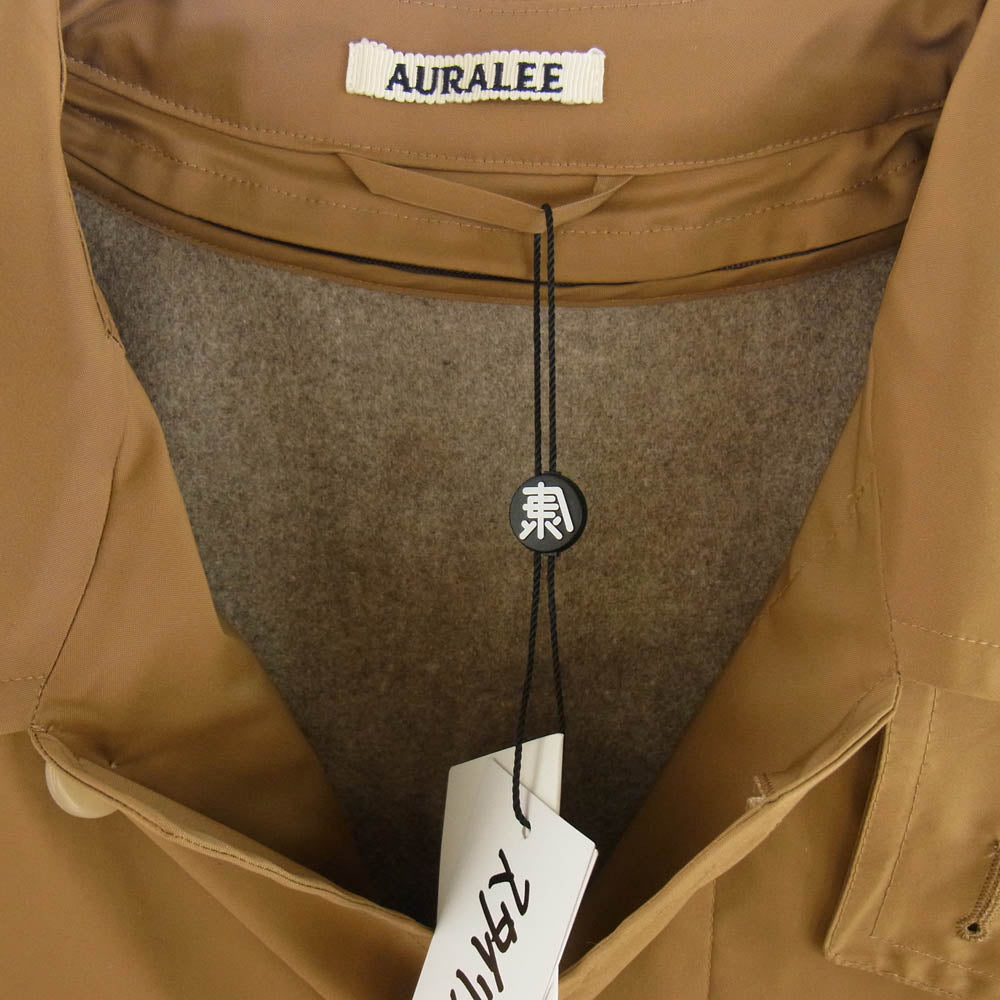 AURALEE オーラリー 21AW A21AC02SS スタイリスト私物 チンストラップ ステンカラー オーバー コート ブラウン系 5【新古品】【未使用】【中古】