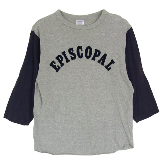 WAREHOUSE ウエアハウス EPISCOPAL フロッキー プリント 七分袖 Tシャツ グレー系 S【中古】
