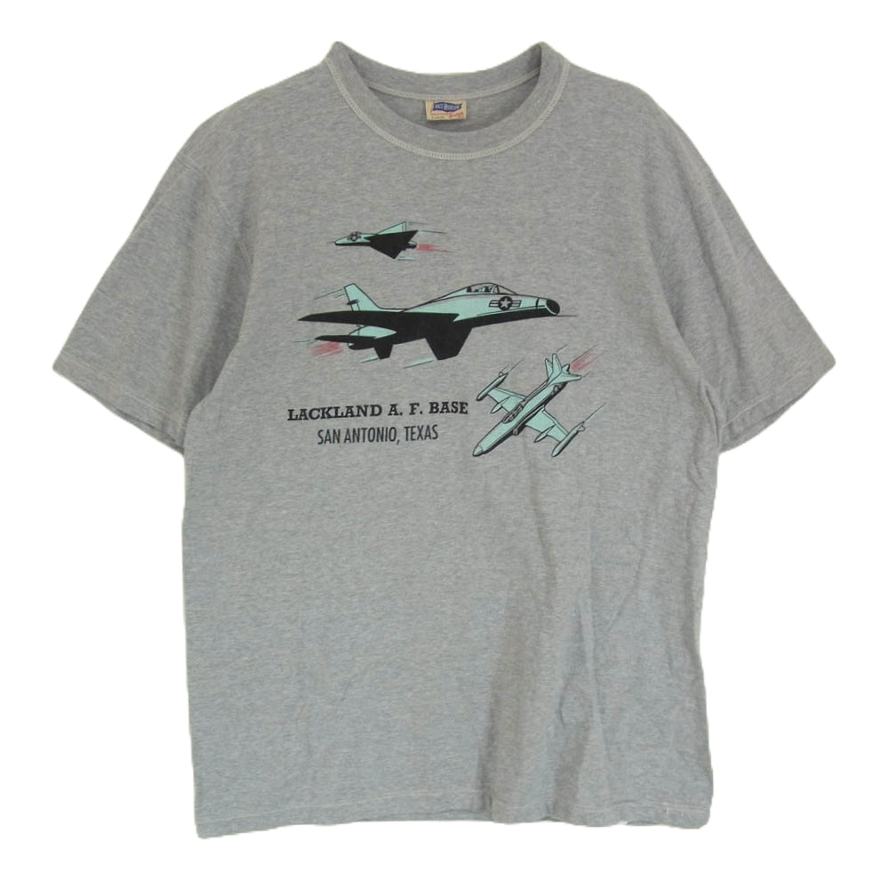 Buzz Rickson's バズリクソンズ フロント バック 両面 プリント 半袖 Tシャツ グレー系 L【中古】