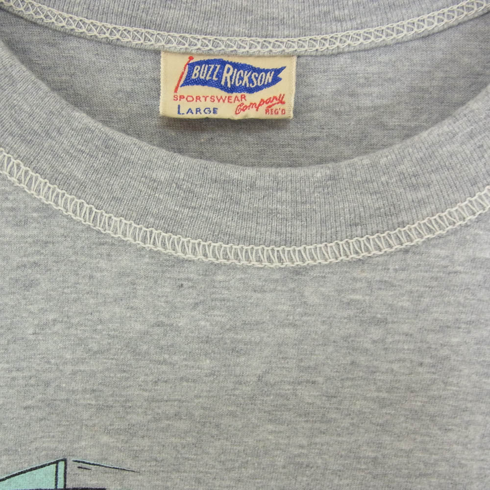 Buzz Rickson's バズリクソンズ フロント バック 両面 プリント 半袖 Tシャツ グレー系 L【中古】