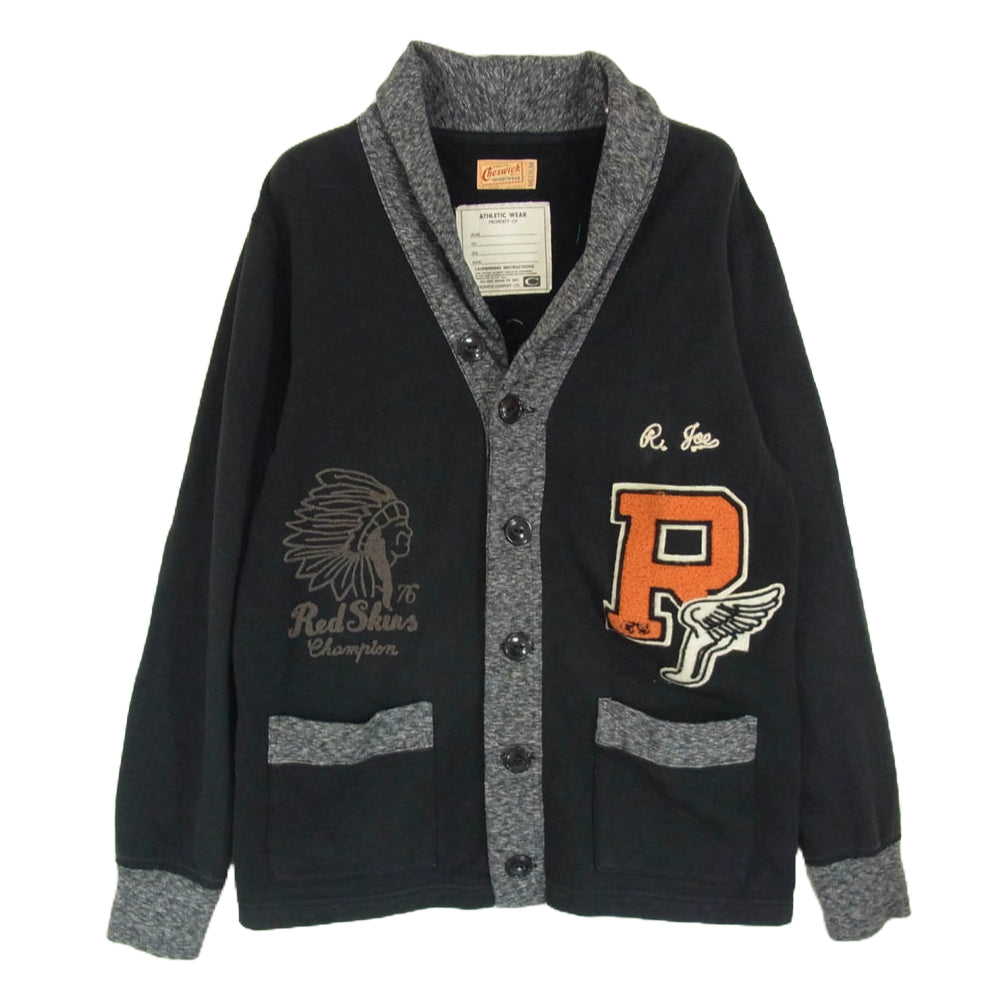 CHESWICK チェスウィック ショールカラー スウェット カーディガン ブラック系 M【中古】