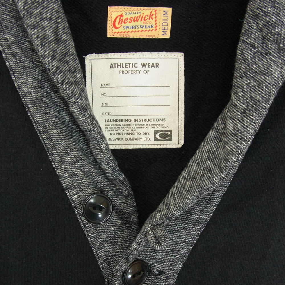 CHESWICK チェスウィック ショールカラー スウェット カーディガン ブラック系 M【中古】