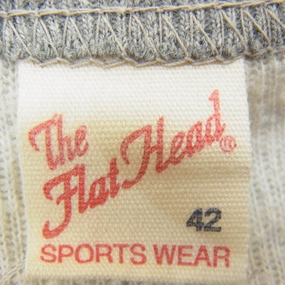 THE FLAT HEAD ザフラットヘッド ハニカム サーマル 長袖 Tシャツ 無地 グレー系 42【中古】