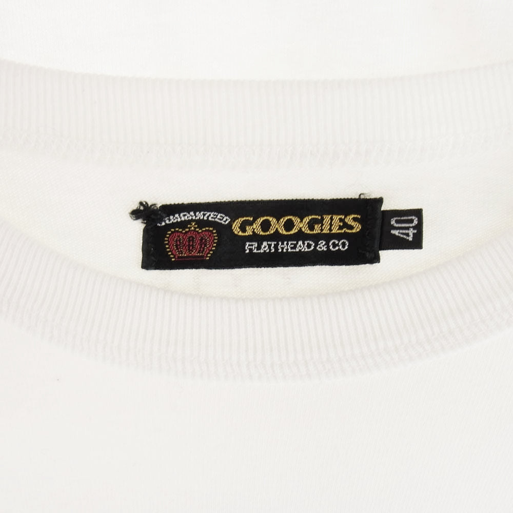THE FLAT HEAD ザフラットヘッド 長袖 バック プリント Tシャツ ホワイト系 40【中古】
