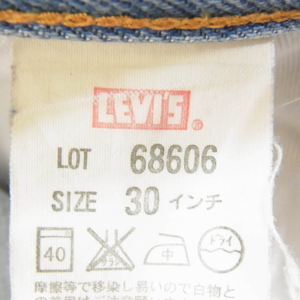 Levi's リーバイス 68606 オレンジタブ ストレート デニム パンツ 日本製 復刻 インディゴブルー系 30【中古】