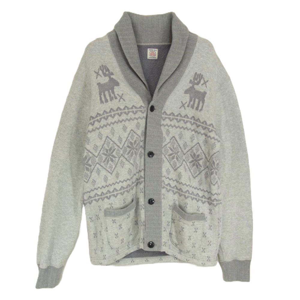 THE FLAT HEAD ザフラットヘッド ショールカラー スウェット カーディガン グレー系 38 38 40【中古】
