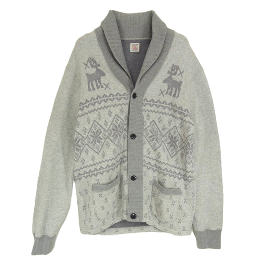 THE FLAT HEAD ザフラットヘッド ショールカラー スウェット カーディガン グレー系 38 38 40【中古】