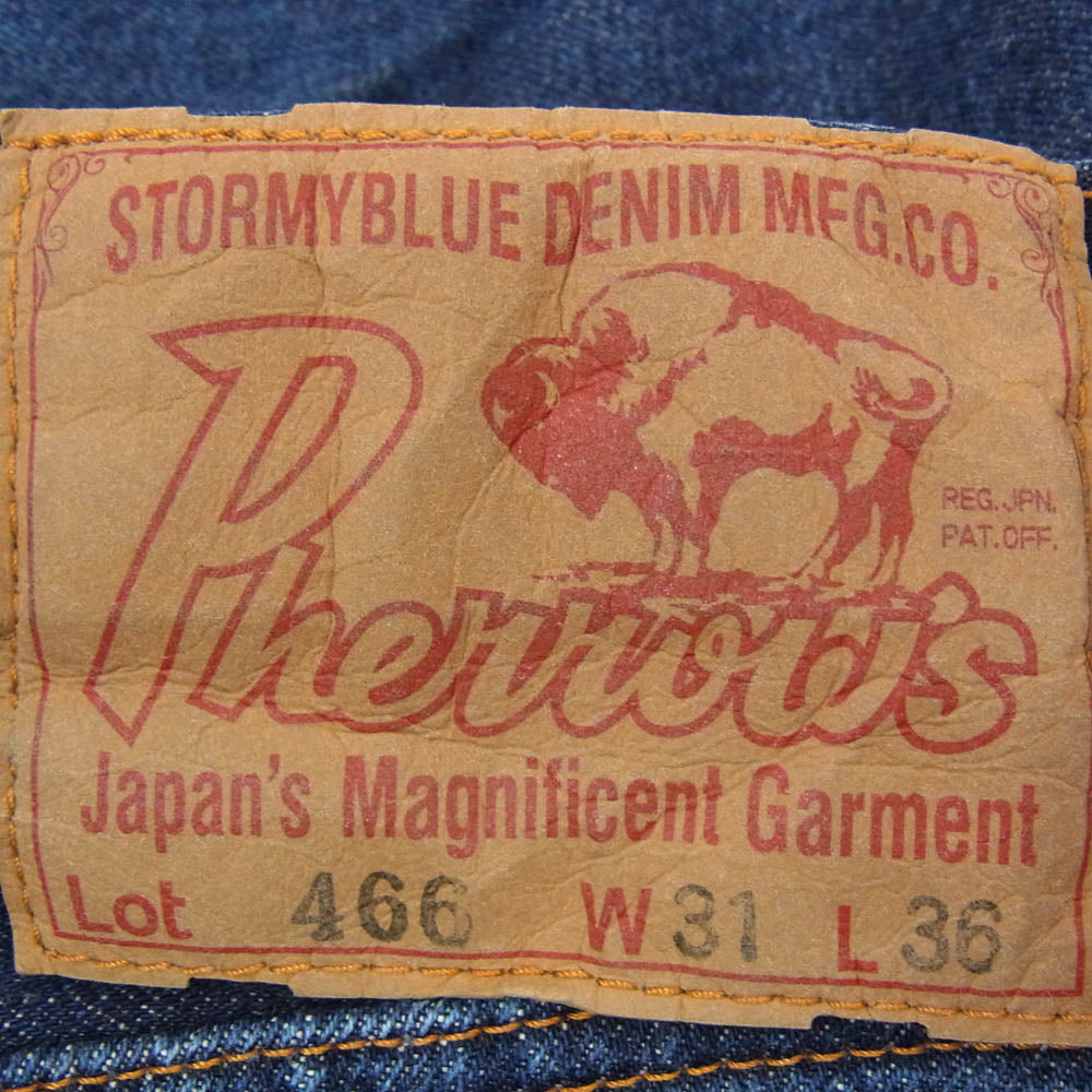 Pherrow's フェローズ 466 セルビッチ ボタンフライ デニム パンツ インディゴ インディゴブルー系 31【中古】