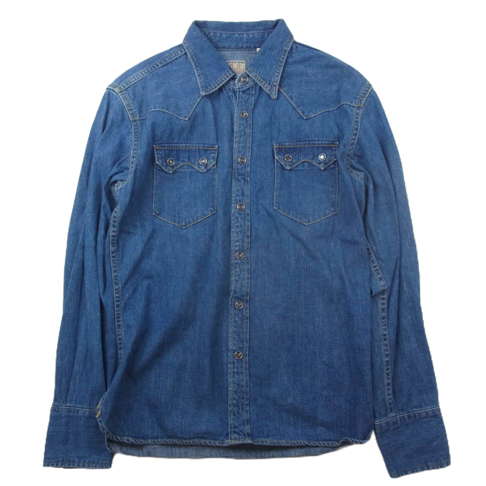 THE FLAT HEAD ザフラットヘッド 7202C DENIM WESTERN SHIRT デニム ウエスタン シャツ 長袖 シャツ インディゴブルー インディゴブルー系 38【中古】