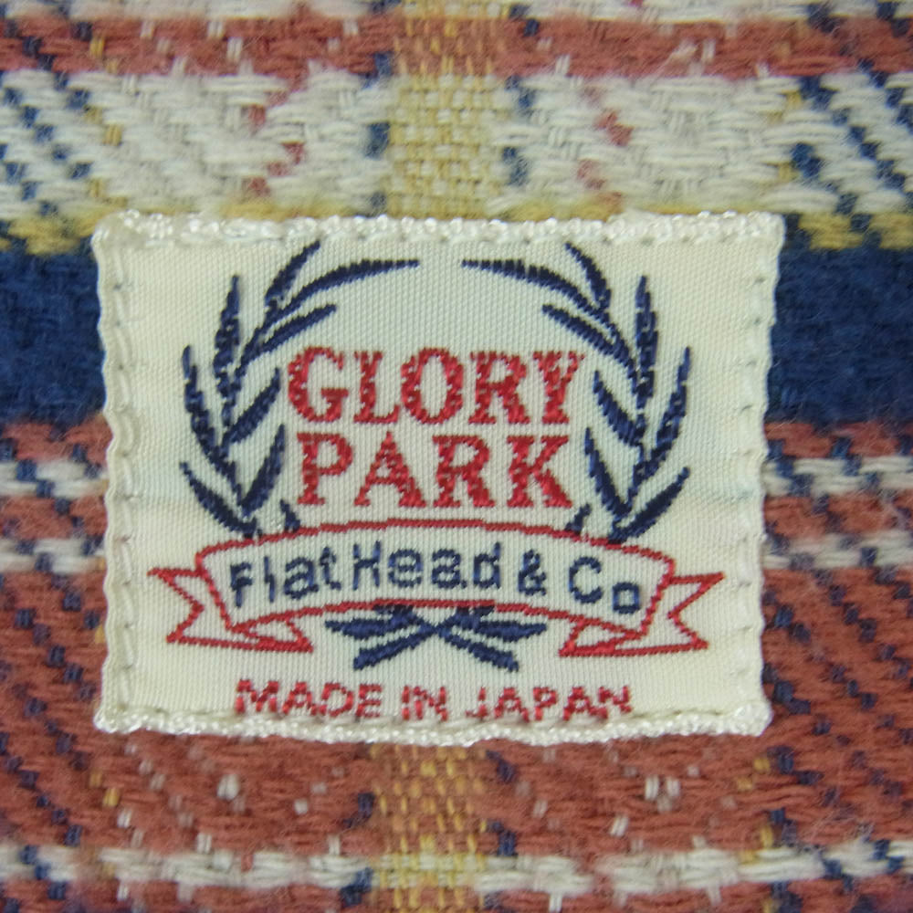 THE FLAT HEAD ザフラットヘッド HNW-73W GLORYPARK HEAVY NEL WORK SHIRT グローリーパーク ヘビー ネル ワーク 長袖 シャツ ブルー系 レッド系 38【中古】