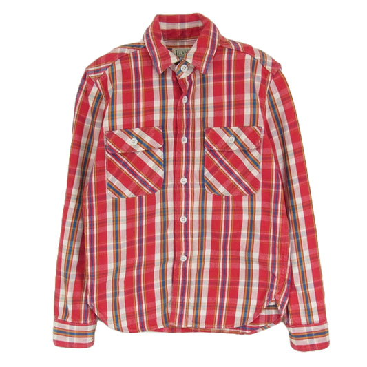 JELADO ジェラード チェック 長袖 ヘビー ネル ワーク シャツ レッド系 S【中古】