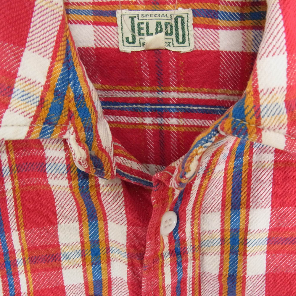 JELADO ジェラード チェック 長袖 ヘビー ネル ワーク シャツ レッド系 S【中古】