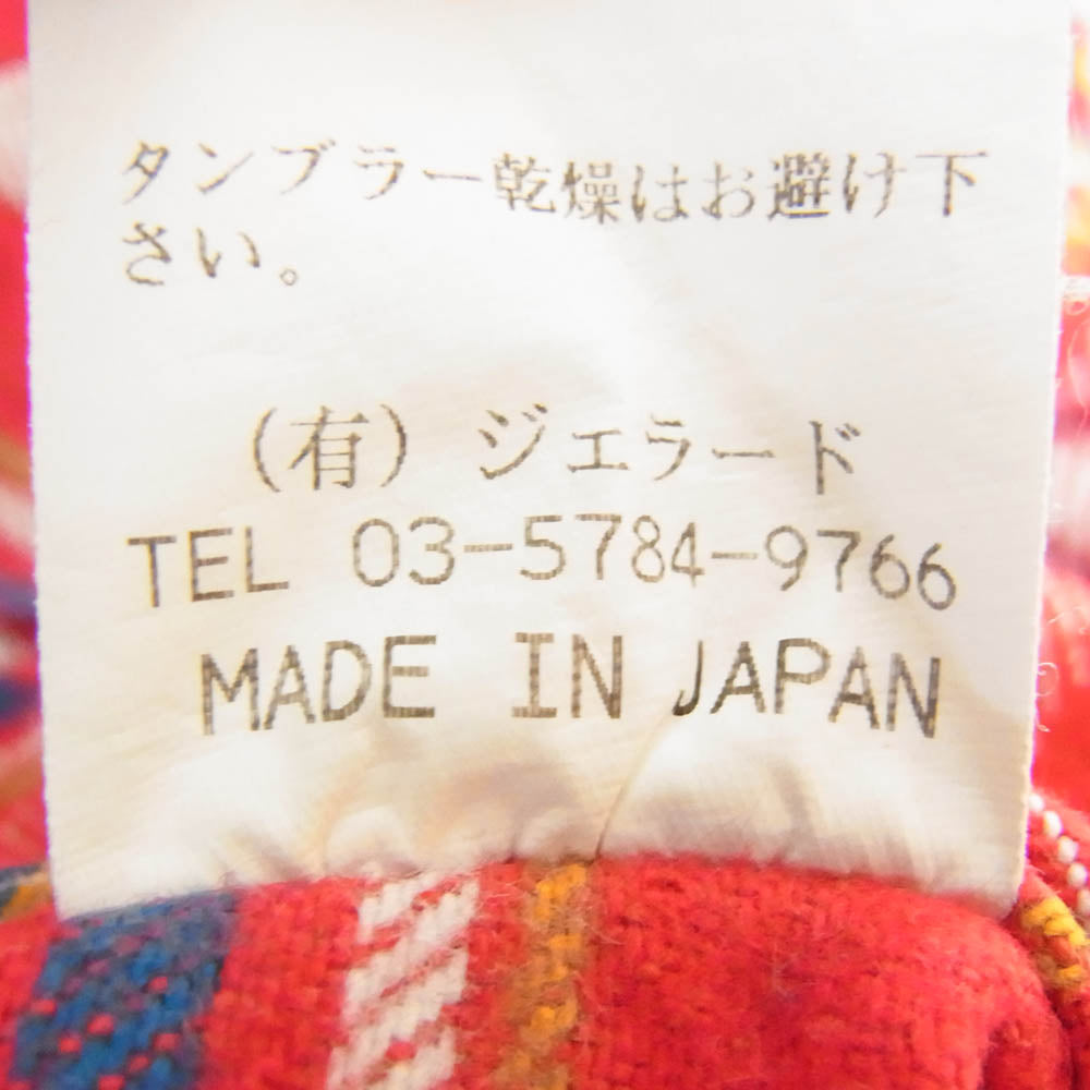 JELADO ジェラード チェック 長袖 ヘビー ネル ワーク シャツ レッド系 S【中古】
