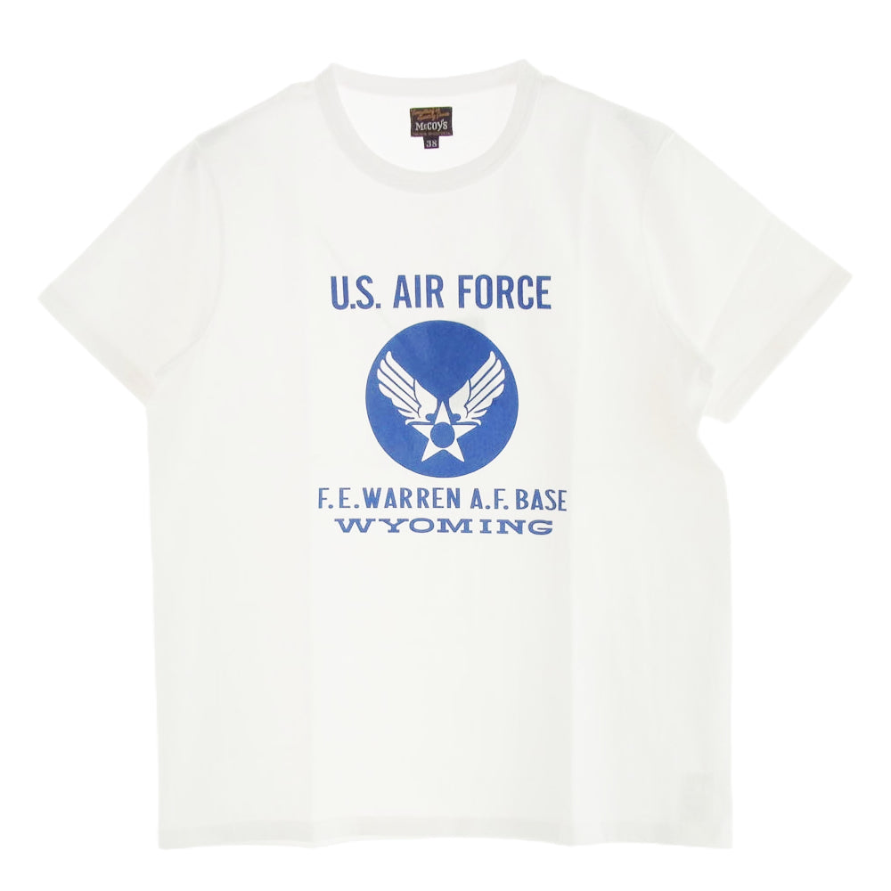 The REAL McCOY'S ザリアルマッコイズ MC18010 U.S. AIR FORCE WARRENBASE MILITARY TEE フロントプリント Ｔシャツ 半袖カットソー ホワイト系 38【中古】