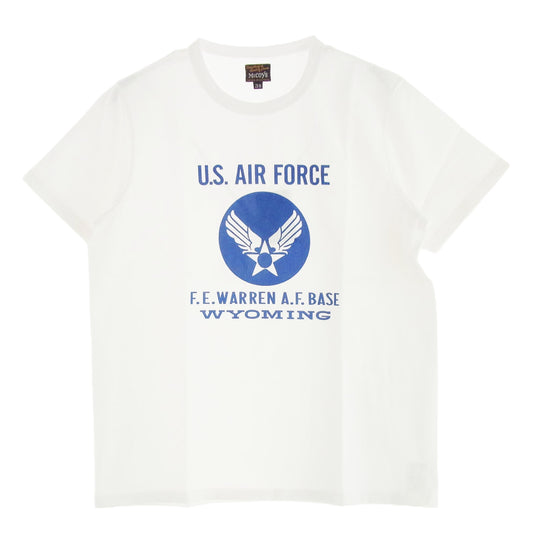 The REAL McCOY'S ザリアルマッコイズ MC18010 U.S. AIR FORCE WARRENBASE MILITARY TEE フロントプリント Ｔシャツ 半袖カットソー ホワイト系 38【中古】