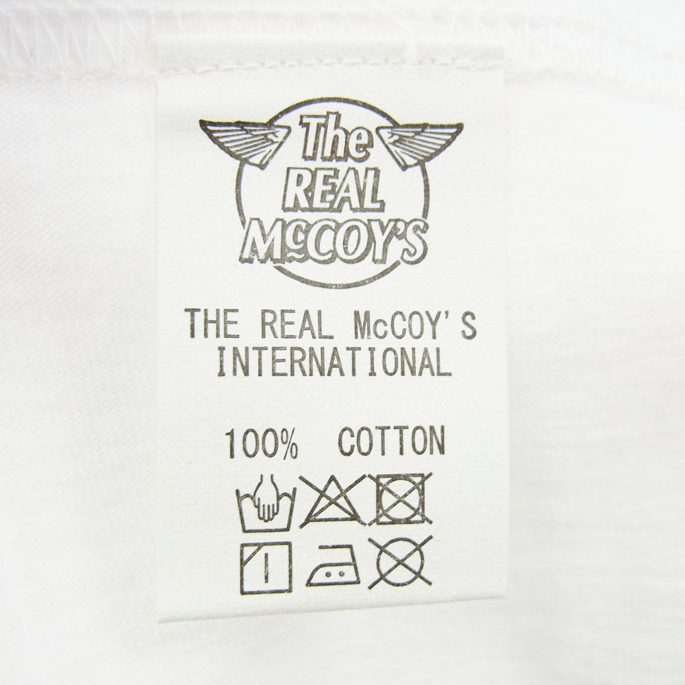 The REAL McCOY'S ザリアルマッコイズ MC18010 U.S. AIR FORCE WARRENBASE MILITARY TEE フロントプリント Ｔシャツ 半袖カットソー ホワイト系 38【中古】