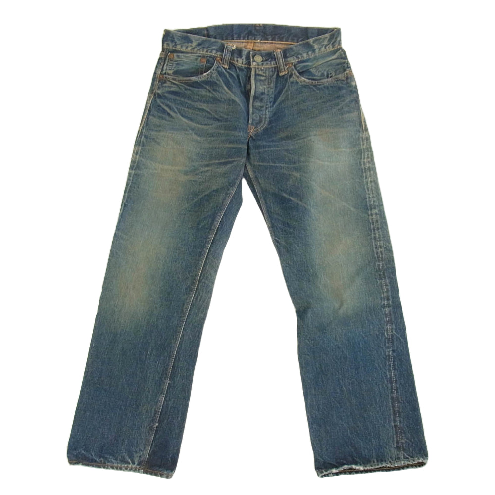 WAREHOUSE ウエアハウス DUBBLE WORKS ダブルワークス セルビッジ デニムパンツ ボタンフライ インディゴブルー系 34【中古】