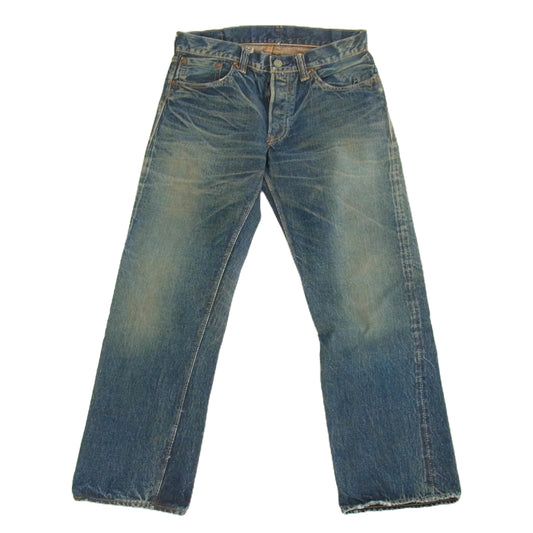 WAREHOUSE ウエアハウス DUBBLE WORKS ダブルワークス セルビッジ デニムパンツ ボタンフライ インディゴブルー系 34【中古】