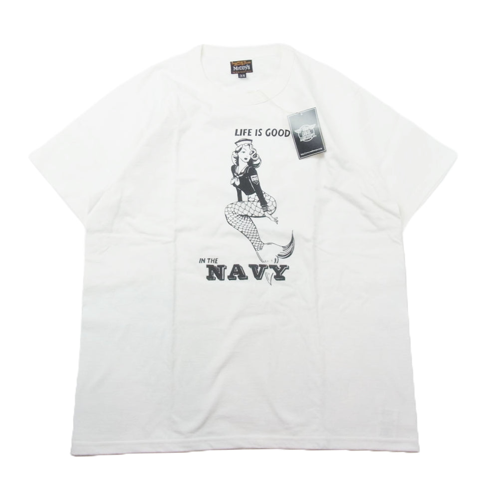 The REAL McCOY'S ザリアルマッコイズ MC19022 LIFE IS GOOD MILITARY TEE ミリタリー Ｔシャツ 半袖カットソー ホワイト系 38【中古】