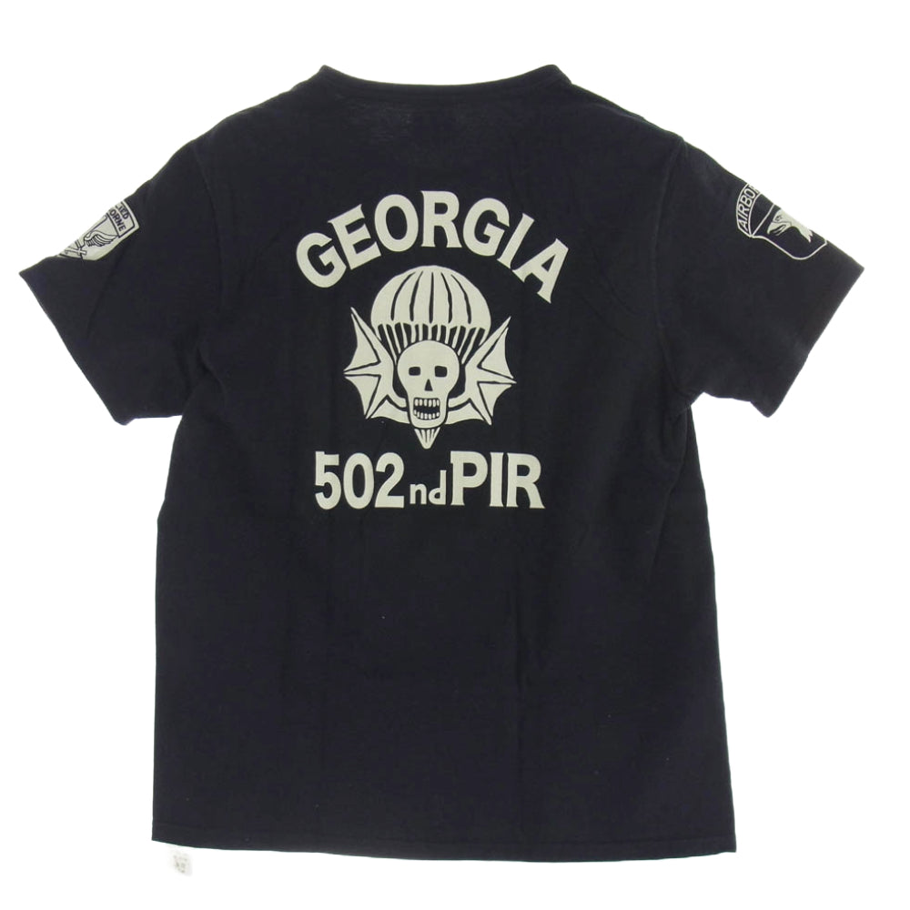 The REAL McCOY'S ザリアルマッコイズ MC18011 GEORGIA MILITARY TEE ミリタリー Ｔシャツ 半袖カットソー ブラック系 38【中古】