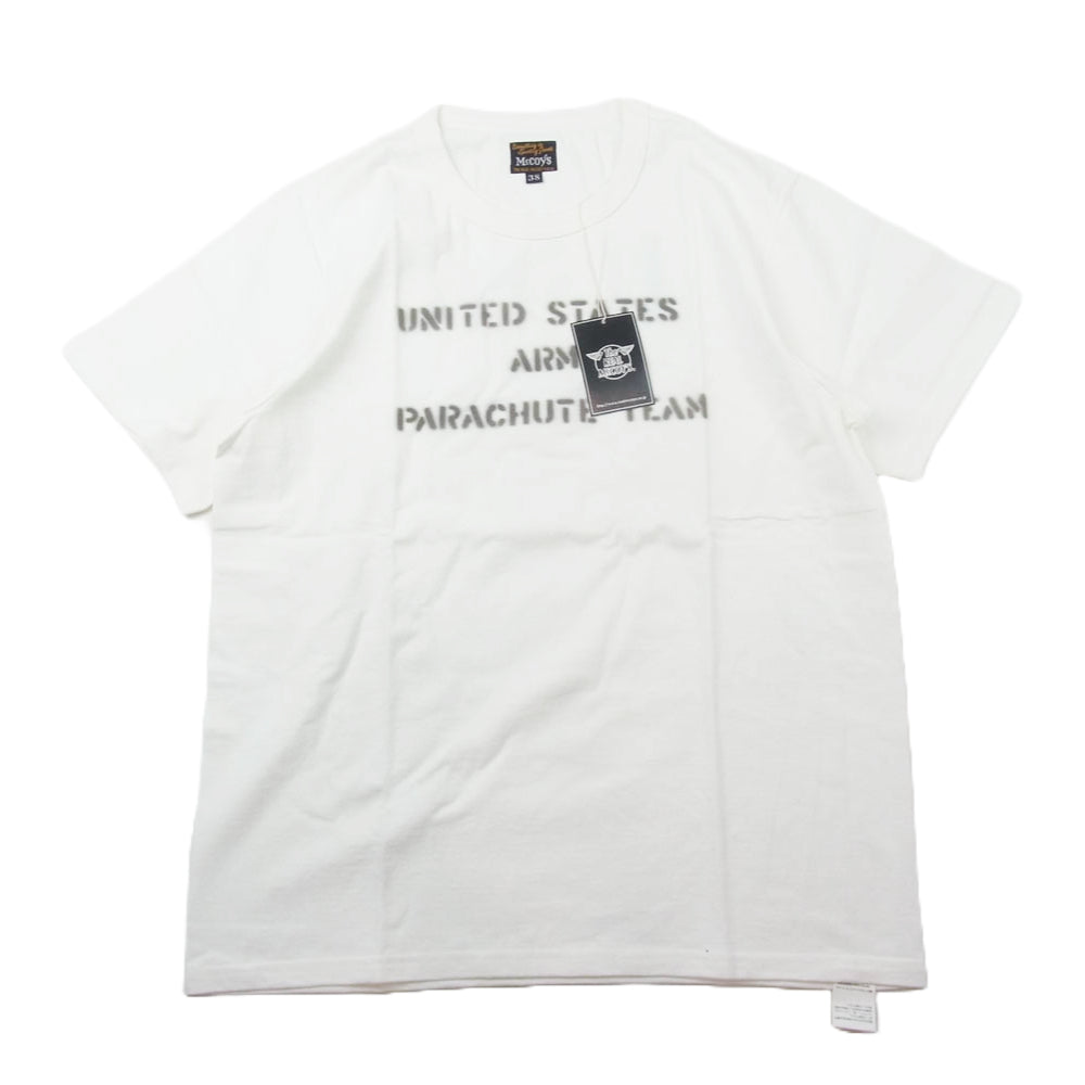 The REAL McCOY'S ザリアルマッコイズ MC20013 U.S. ARMY PARACHUTE TEAM MILITARY TEE ミリタリー Ｔシャツ 半袖カットソー ホワイト系 M【中古】