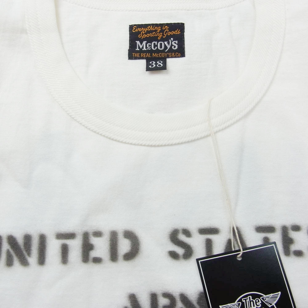 The REAL McCOY'S ザリアルマッコイズ MC20013 U.S. ARMY PARACHUTE TEAM MILITARY TEE ミリタリー Ｔシャツ 半袖カットソー ホワイト系 M【中古】