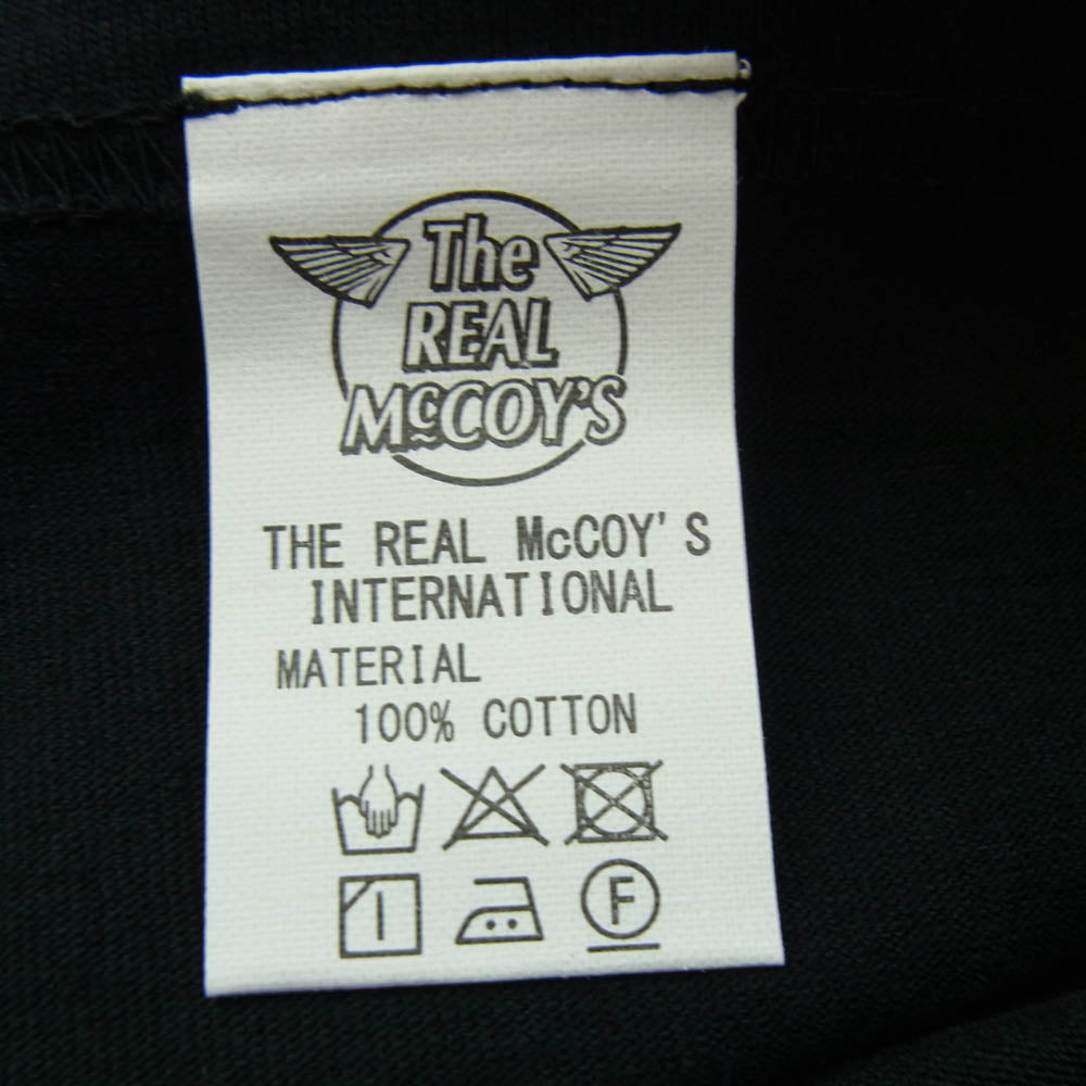The REAL McCOY'S ザリアルマッコイズ MC20017 UNITED STATES PARATROOPS MILITARY TEE プリント Ｔシャツ 半袖カットソー ブラック系 38【新古品】【未使用】【中古】