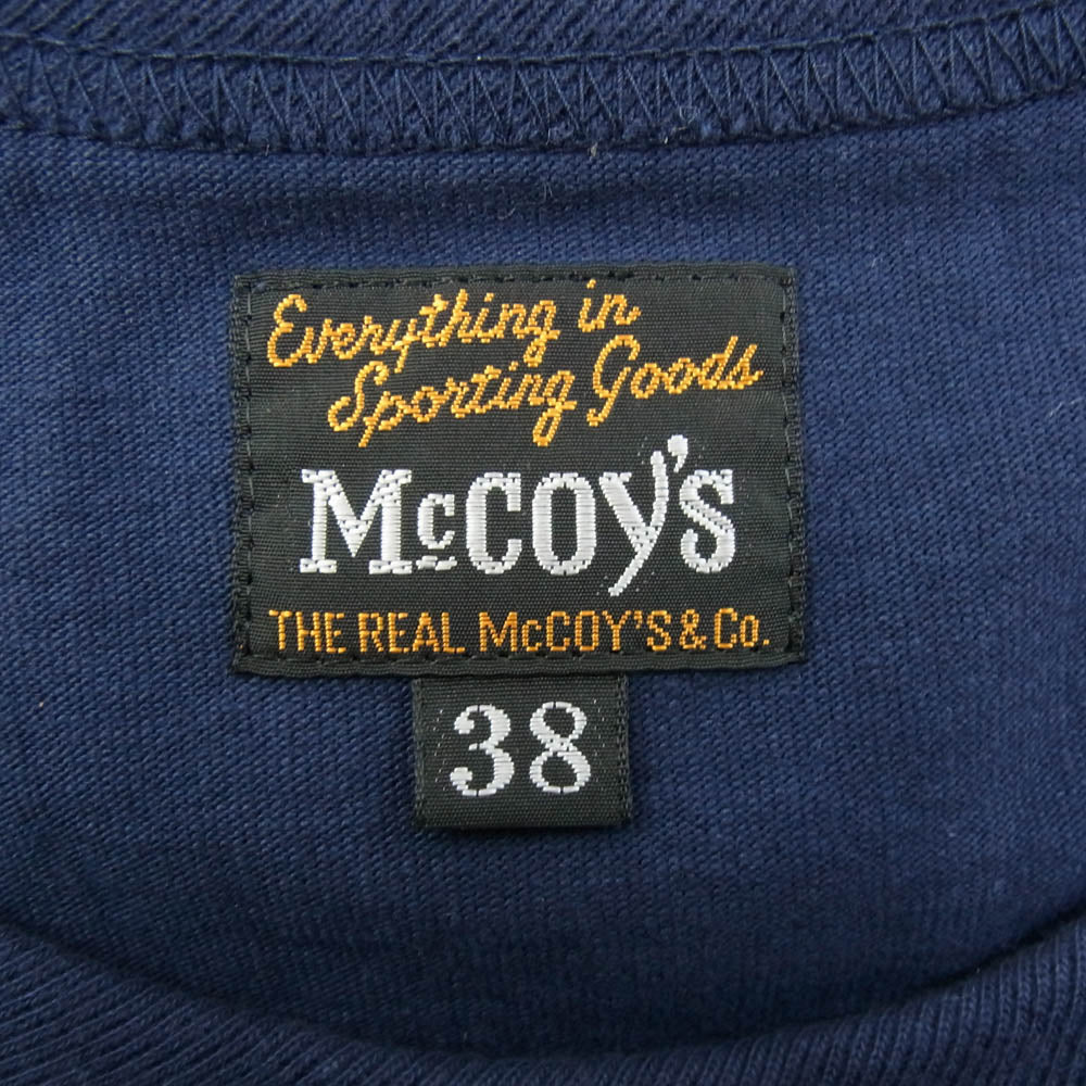 The REAL McCOY'S ザリアルマッコイズ MC20001 LOGO TEE ロゴプリント Ｔシャツ 半袖カットソー ネイビー系 38【新古品】【未使用】【中古】