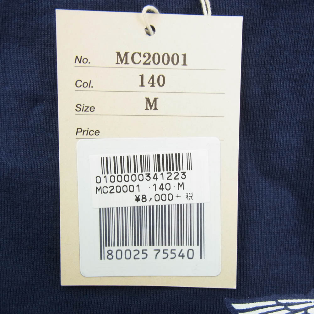 The REAL McCOY'S ザリアルマッコイズ MC20001 LOGO TEE ロゴプリント Ｔシャツ 半袖カットソー ネイビー系 38【新古品】【未使用】【中古】
