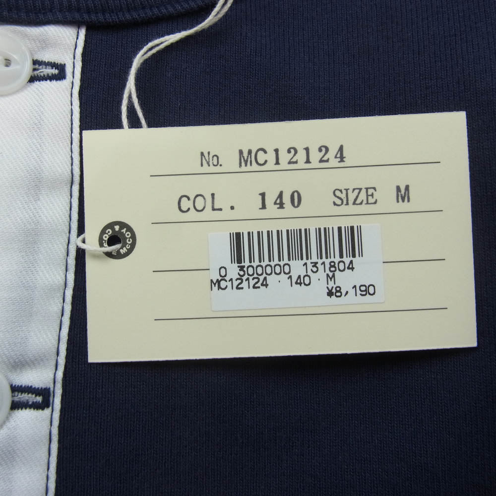 ジョーマッコイ MC12124 LONG SLEEVE UNION SHIRT ヘンリーネック ロングスリーブ カットソー 長袖 ネイビー系 M【新古品】【未使用】【中古】