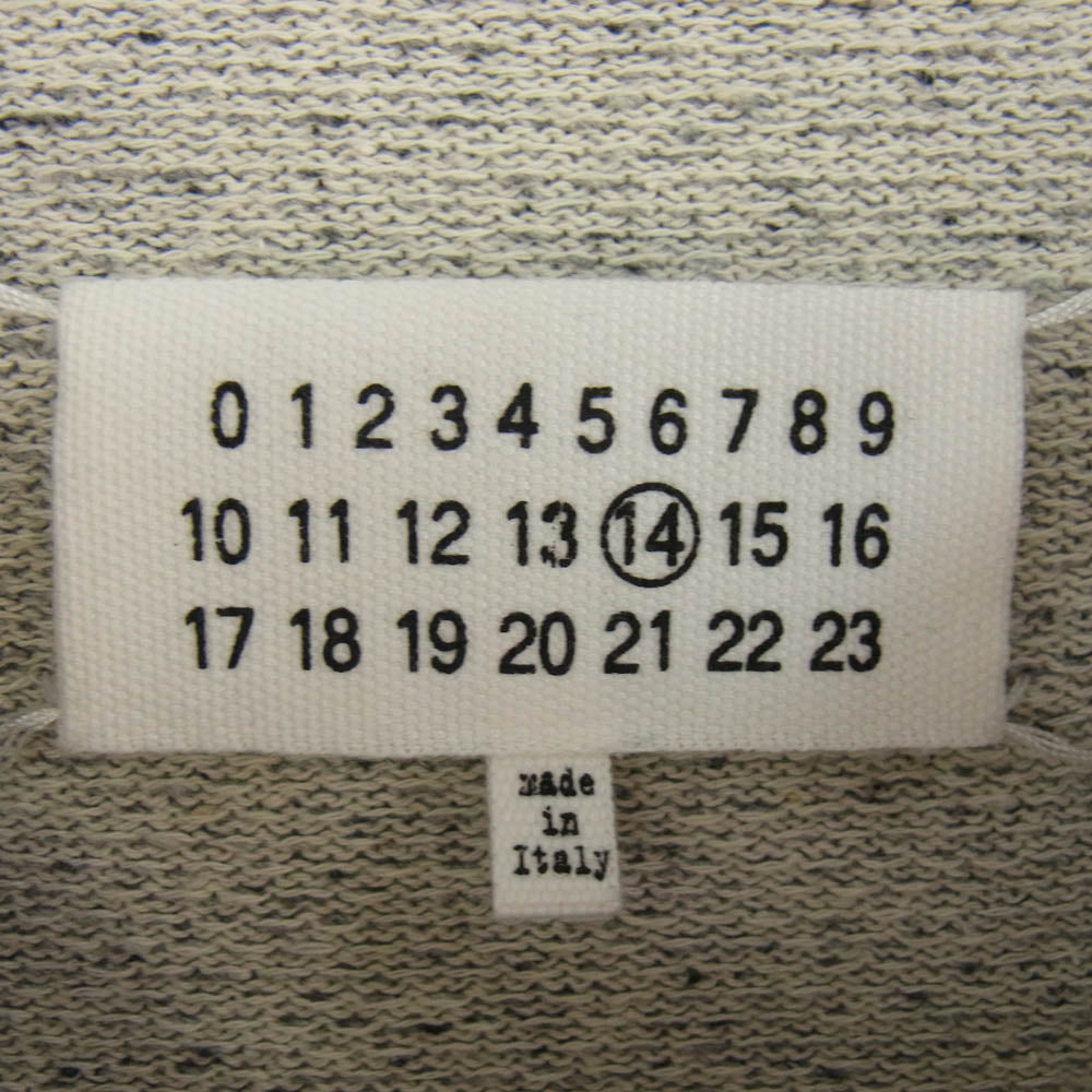 MAISON MARGIELA メゾンマルジェラ 16SS S30HA0870 14ライン 4ステッチ シルクコットン ショルダーボタン クルーネックニット グレー系 S【中古】