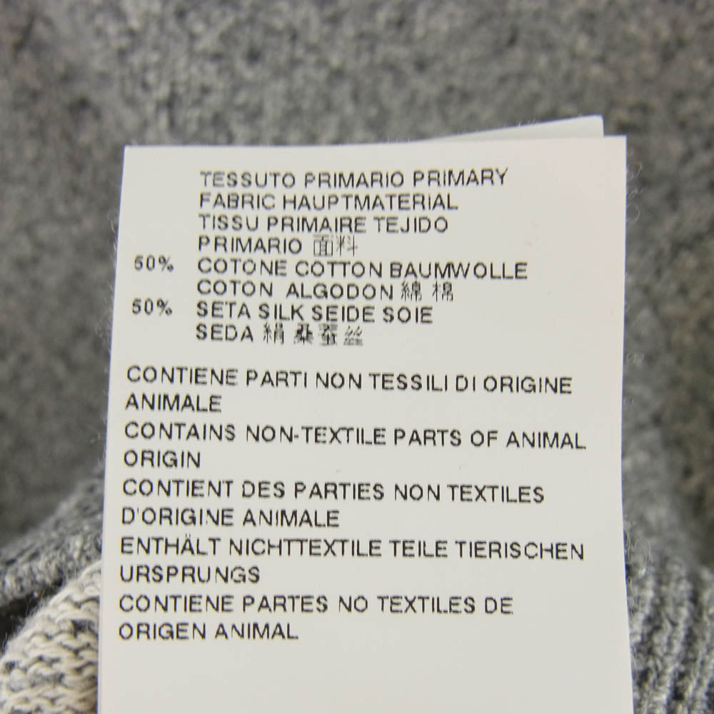 MAISON MARGIELA メゾンマルジェラ 16SS S30HA0870 14ライン 4ステッチ シルクコットン ショルダーボタン クルーネックニット グレー系 S【中古】