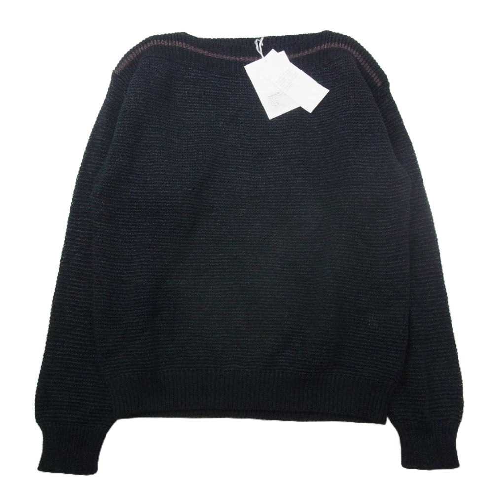 クリスタセヤ WASHI PAPER BOATNECK SWEATER 和紙 スウェット サマー ニット ブラック系 M【新古品】【未使用】【中古】