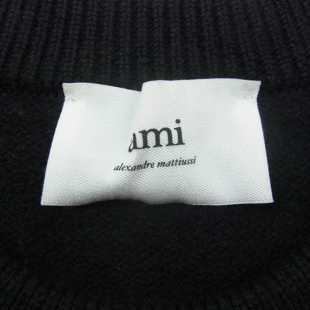 AMI PARIS アミパリス BFUKS006 Ami de Coeur ロゴ セーター ニット ブラック系 XXL【美品】【中古】