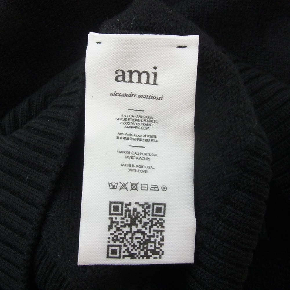 AMI PARIS アミパリス BFUKS006 Ami de Coeur ロゴ セーター ニット ブラック系 XXL【美品】【中古】