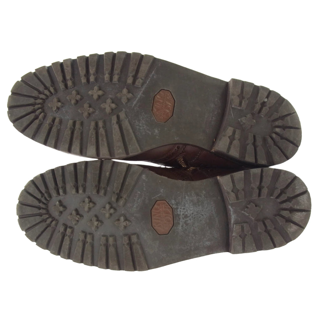 foot the coacher フットザコーチャー 1312002 ウィングチップ サイド ジップ アップ ブーツ ダークブラウン系 9【中古】