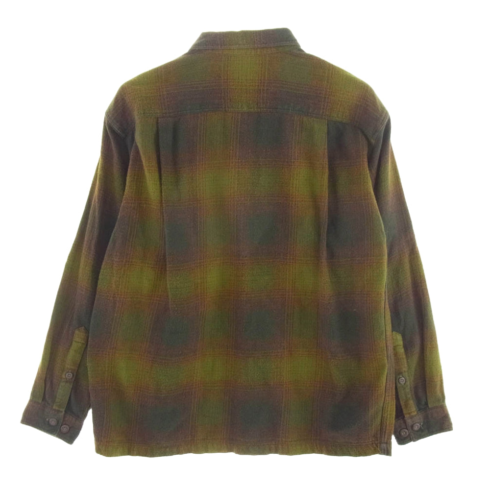 patagonia パタゴニア 53866F4 04年製 Fjord Flannel Shirt フィヨルド フランネル 長袖 シャツ グリーン系 M【中古】