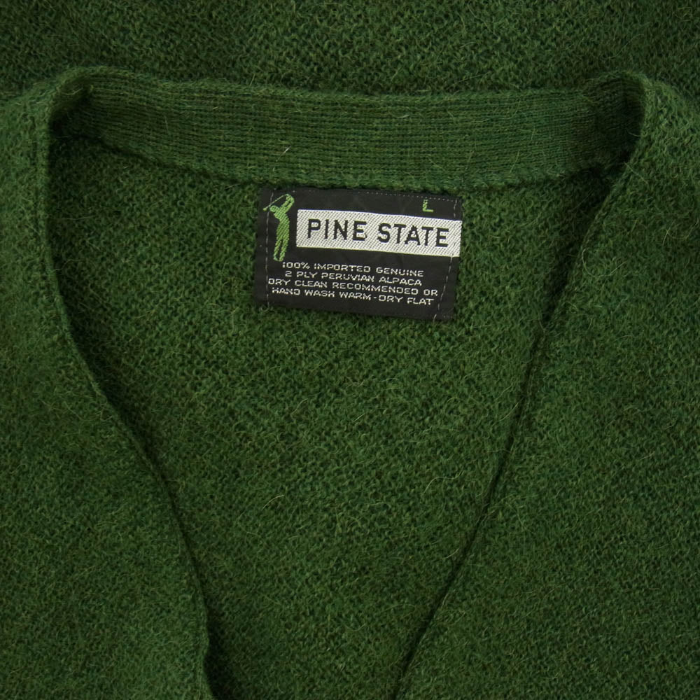 パインステイト ヴィンテージ 70s MintCondition Alpaca Cardigan アルパカ カーディガン グリーン系 L【中古】
