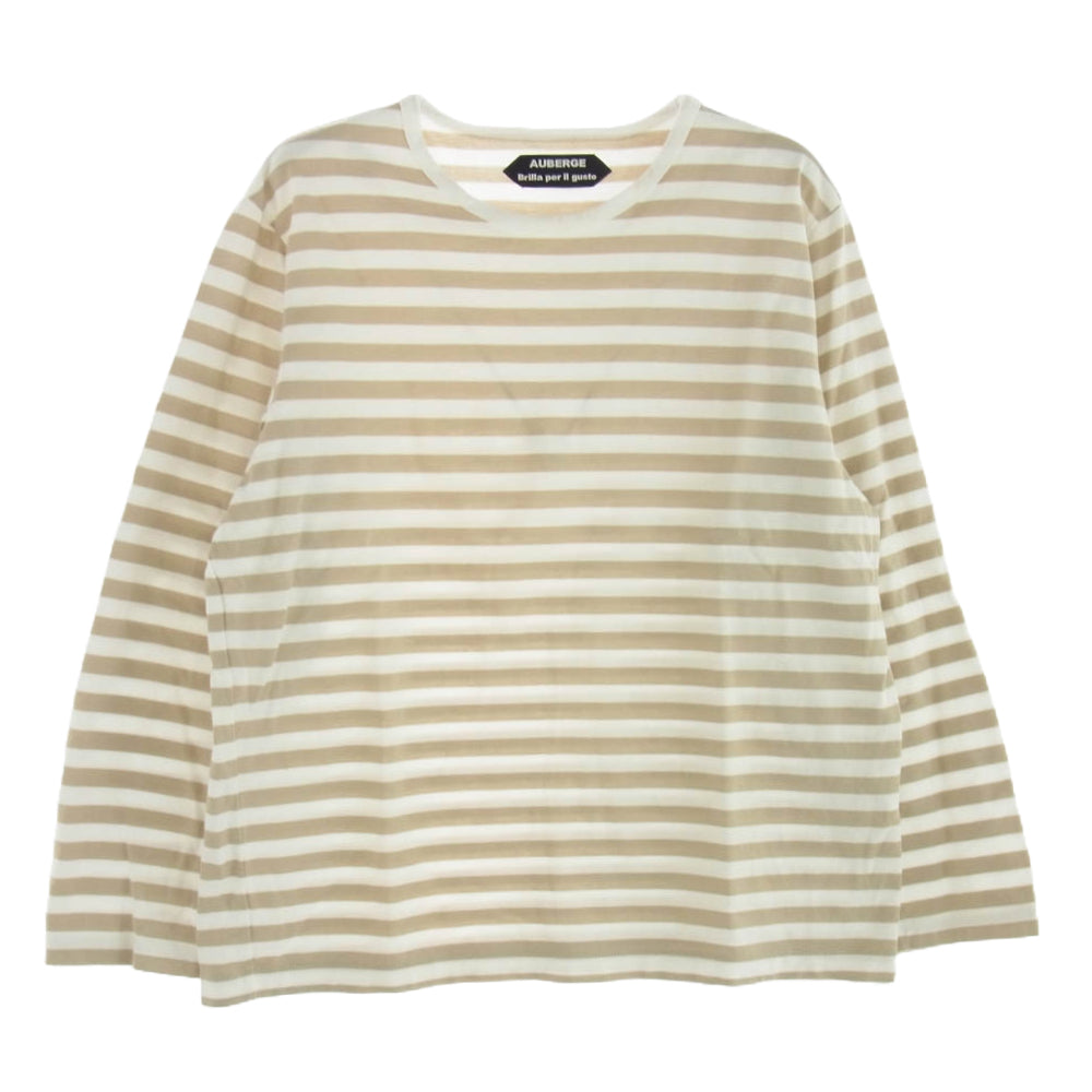 Brilla per il gusto COCO カットソー ストライプ ボーダー 長袖 Tシャツ ベージュ ベージュ系 ホワイト系 40【中古】