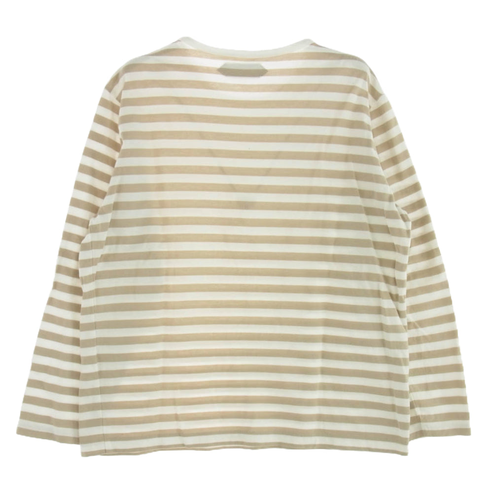 Brilla per il gusto COCO カットソー ストライプ ボーダー 長袖 Tシャツ ベージュ ベージュ系 ホワイト系 40【中古】