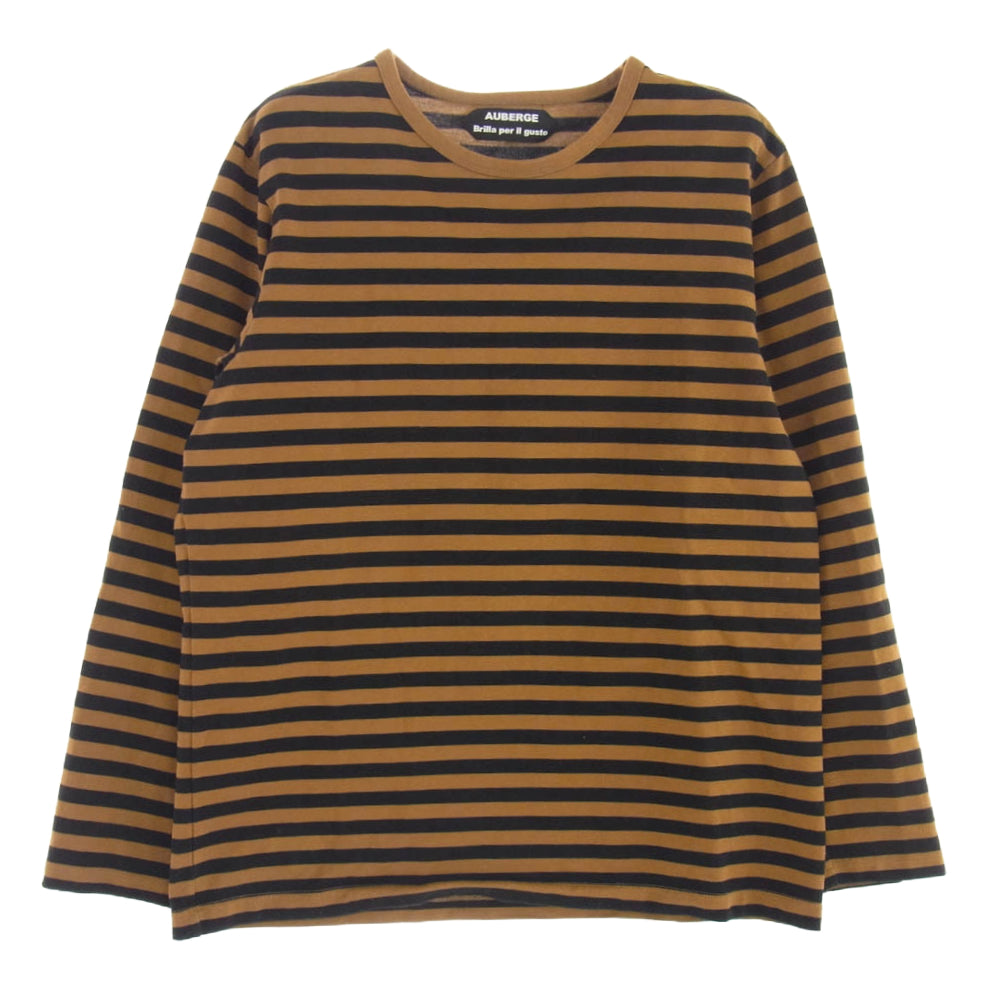 オーベルジュ Brilla per il gusto COCO カットソー ストライプ ボーダー 長袖 Tシャツ ブラウン ブラウン系 ブラック系 40【中古】