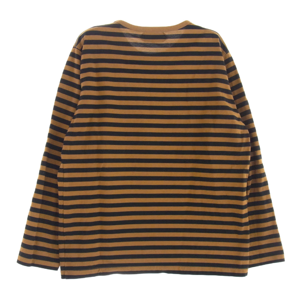 オーベルジュ Brilla per il gusto COCO カットソー ストライプ ボーダー 長袖 Tシャツ ブラウン ブラウン系 ブラック系 40【中古】