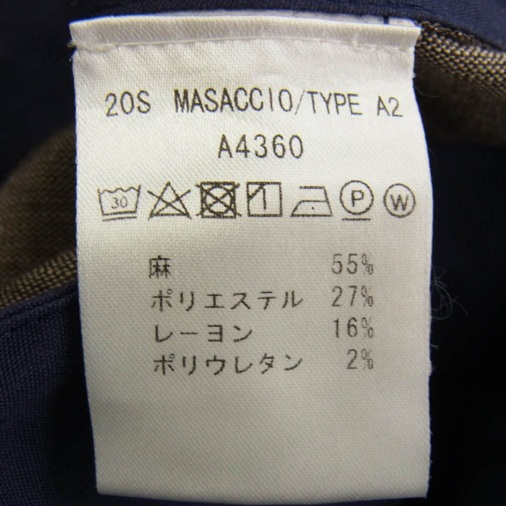 ジャブスアルキヴィオ 20SS ウエストドローコード付き カジュアル リネン スラックス パンツ ブラウン系 48【中古】