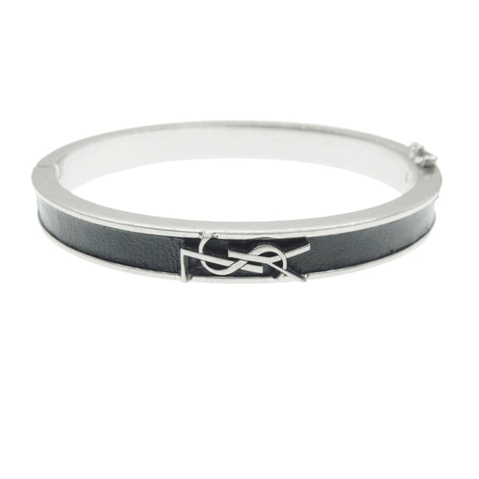 SAINT LAURENT サンローラン ロゴデザイン カサンドラ バングル シルバー系【中古】