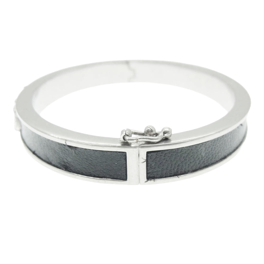 SAINT LAURENT サンローラン ロゴデザイン カサンドラ バングル シルバー系【中古】